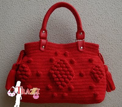 Bolsa Jolie Vermelha Frente - Genti crosetate