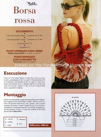 bolsa vermelha1 - Genti crosetate