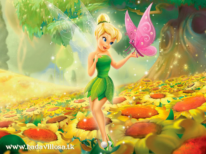 tinkerbell and big butterfly wallpaper