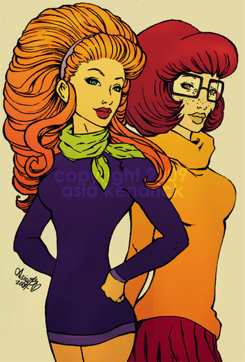 Daphne_and_Velma__Flat_Colors__by_asieybarbie - Daphne si  Fred