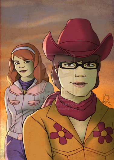 Western_Velma_and_Daphne_by_myst_x - Daphne si  Fred