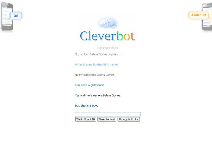 Selena este baiat - Cleverbot  CICA