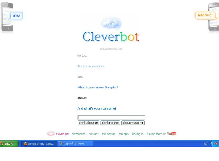 6 - Cleverbot ma intrebat daca sunt vampir