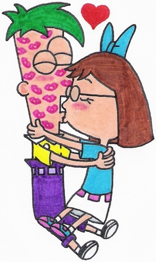 Ferb_and_Gretchen_Kissing - P and F