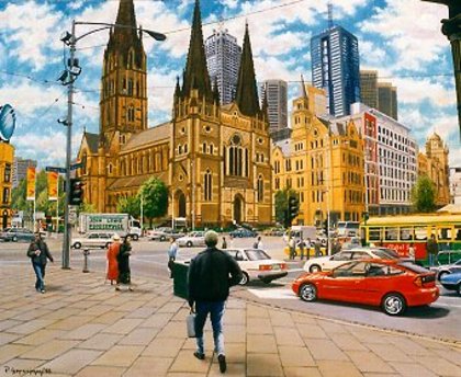 melbourne_city_oil_painting - painting