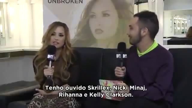 Demi Says She Listens (21) - Demi Says She Listens To Skrillex and Nicki Minaj and Rihanna and Kelly Clarkson to MTV Brazil