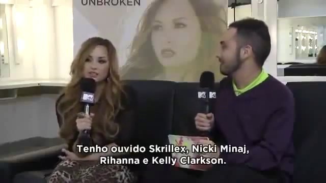 Demi Says She Listens (22) - Demi Says She Listens To Skrillex and Nicki Minaj and Rihanna and Kelly Clarkson to MTV Brazil