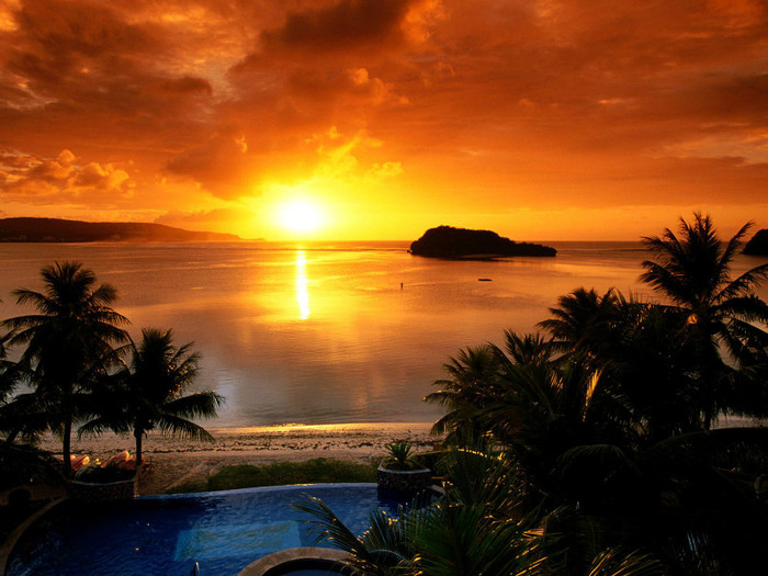 Agana Bay at Sunset, Tamuning, Guam - Peisaje