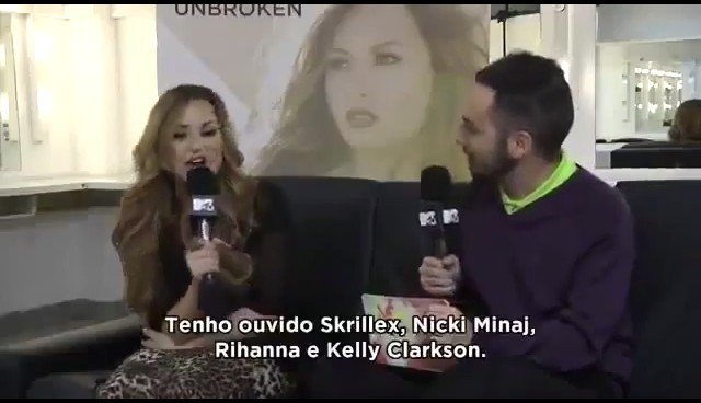 bscap0014 - Demi Says She Listens To Skrillex Nicki Minaj Rihanna Kelly Clarkson MTV Brazil