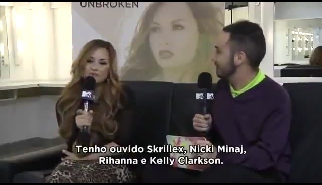bscap0017 - Demi Says She Listens To Skrillex Nicki Minaj Rihanna Kelly Clarkson MTV Brazil