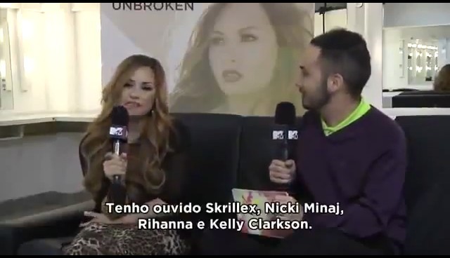 bscap0018 - Demi Says She Listens To Skrillex Nicki Minaj Rihanna Kelly Clarkson MTV Brazil