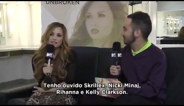 bscap0020 - Demi Says She Listens To Skrillex Nicki Minaj Rihanna Kelly Clarkson MTV Brazil