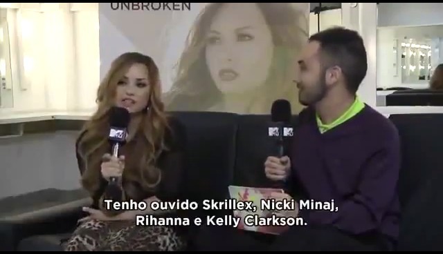 bscap0021 - Demi Says She Listens To Skrillex Nicki Minaj Rihanna Kelly Clarkson MTV Brazil
