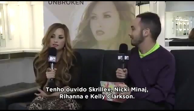 bscap0023 - Demi Says She Listens To Skrillex Nicki Minaj Rihanna Kelly Clarkson MTV Brazil