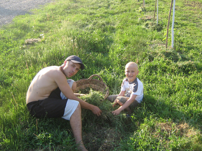 eu si viitorul fermier-strangeam finul pt iepuri