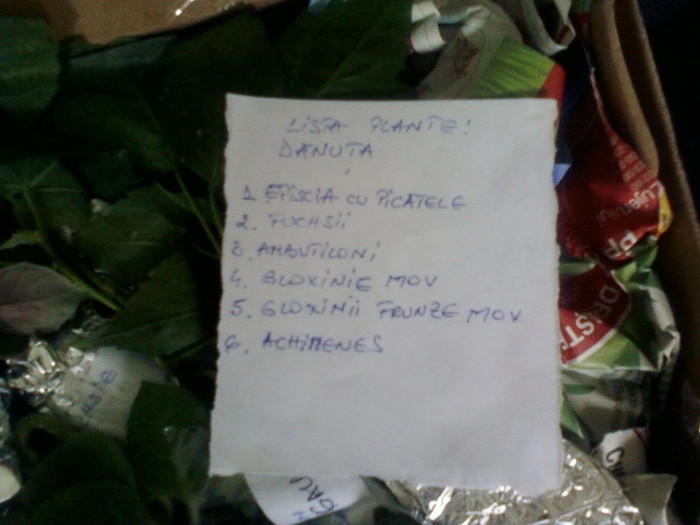 lista cu flori din colet... lista cu flori din colet...