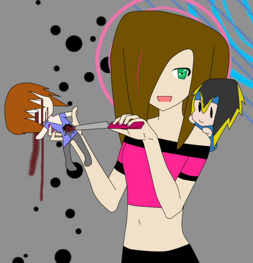 Miu iubitoarea razbunarii(cel de pe spatele ei e Chorui iar cel omorat ren)