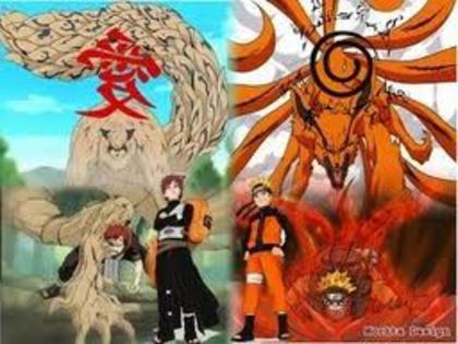 Gaara si Naruto_Shukaku si Kiubi