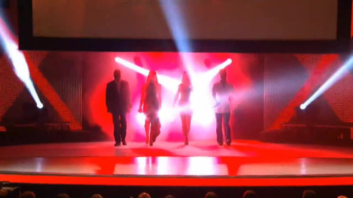 Demi Lovato joins X Factor USA judges on stage 05010