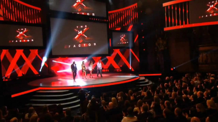 Demi Lovato joins X Factor USA judges on stage 05979
