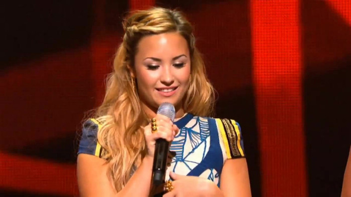 Demi Lovato joins X Factor USA judges on stage 20970