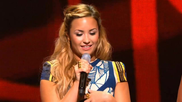 Demi Lovato joins X Factor USA judges on stage 20980
