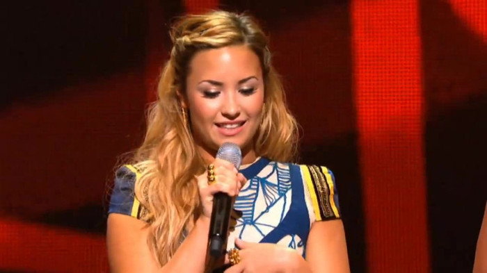 Demi Lovato joins X Factor USA judges on stage 20995