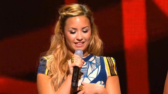 Demi Lovato joins X Factor USA judges on stage 20999