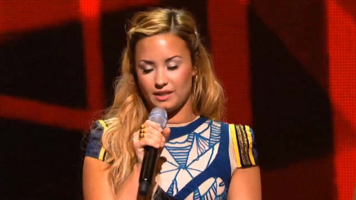 Demi Lovato joins X Factor USA judges on stage 21523