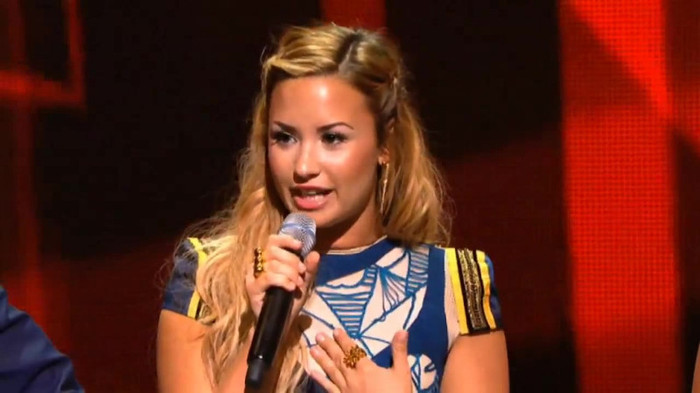 Demi Lovato joins X Factor USA judges on stage 23009
