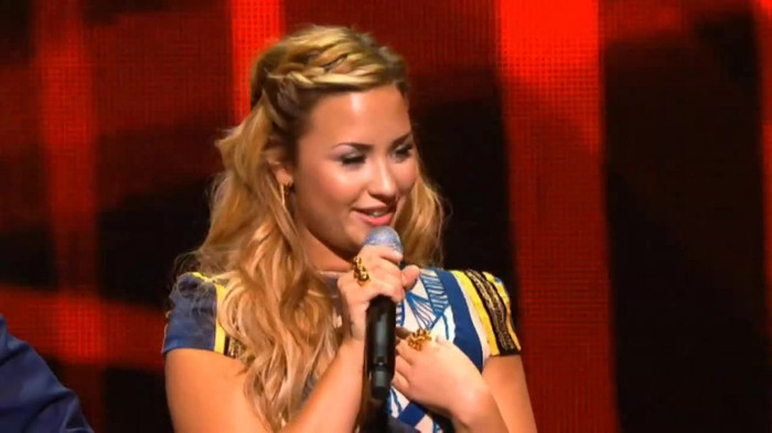 Demi Lovato joins X Factor USA judges on stage 23508