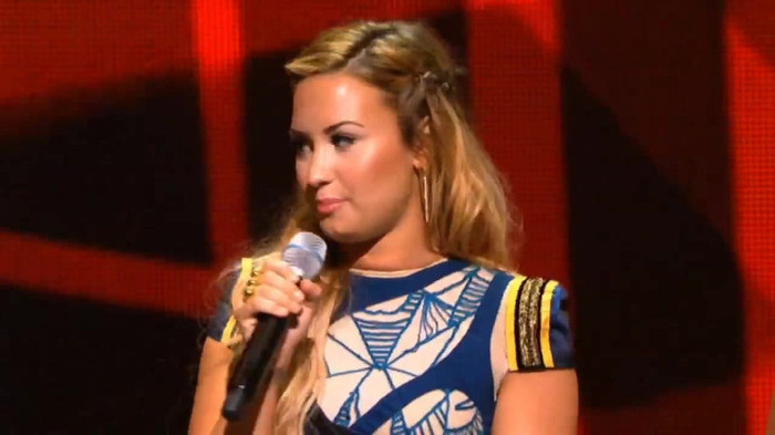 Demi Lovato joins X Factor USA judges on stage 21575