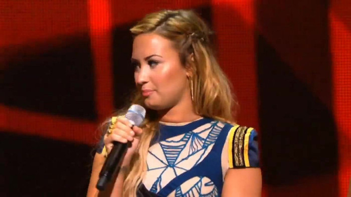 Demi Lovato joins X Factor USA judges on stage 21585