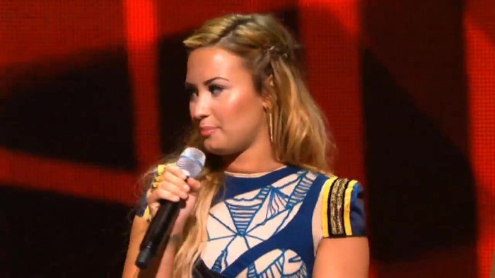 Demi Lovato joins X Factor USA judges on stage 21587