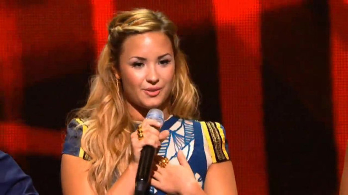 Demi Lovato joins X Factor USA judges on stage 22572