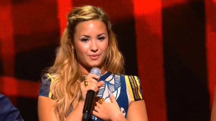 Demi Lovato joins X Factor USA judges on stage 22581