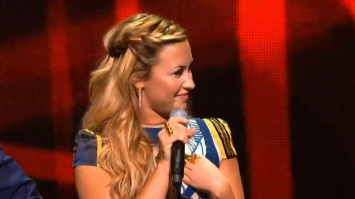 Demi Lovato joins X Factor USA judges on stage 23575