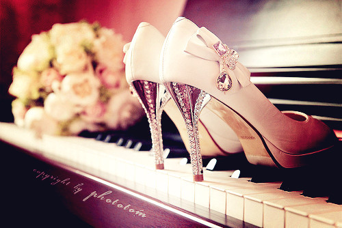 crystal-embellished heel shoes-f37193 - Wedding