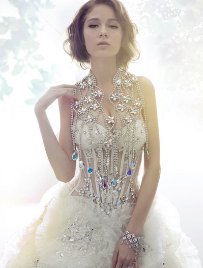 luxurious crystal wedding dress-f32522 - Wedding