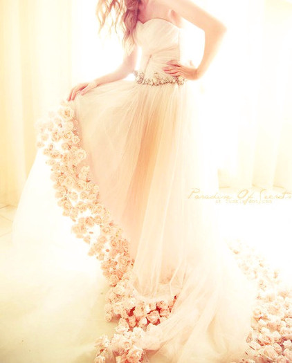 pink rose wedding dress-f32637 - Wedding