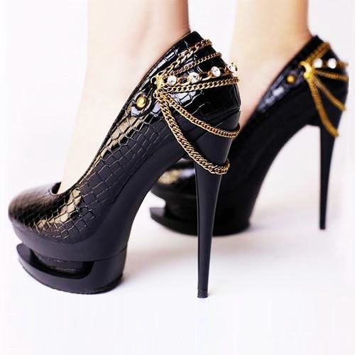 chic bling high heel shoes-f98839