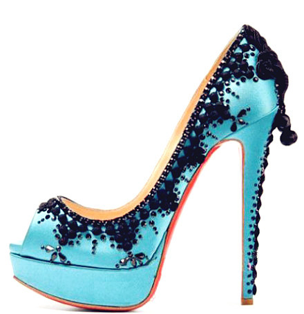 classic blue high heels-f60334 - Pantofi