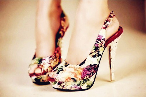 indispensable floral print high heels-f32091 - Pantofi