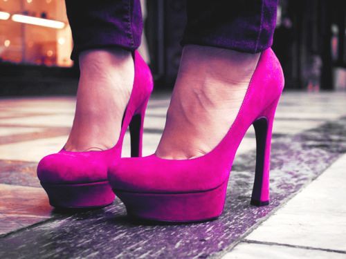 pink high heel shoes-f92139 - Pantofi