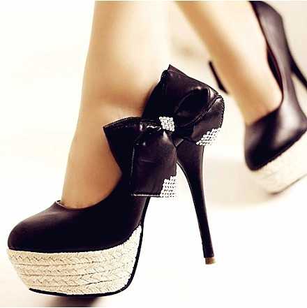 simply classic black high heels-f48086 - Pantofi