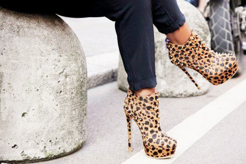 studded leopard print boots-f32184 - Pantofi