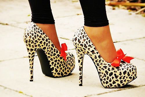 wild leopard high heels -f79608 - Pantofi