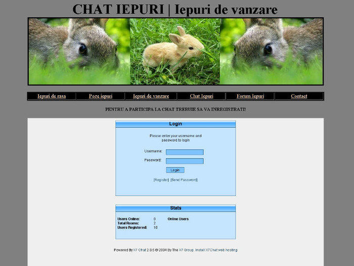 CHAT IEPURI; Site iepuri de rasa
