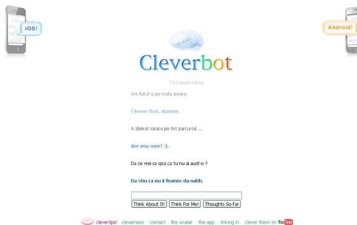 o conversatie interesanta :)) - Cleverbot  CICA
