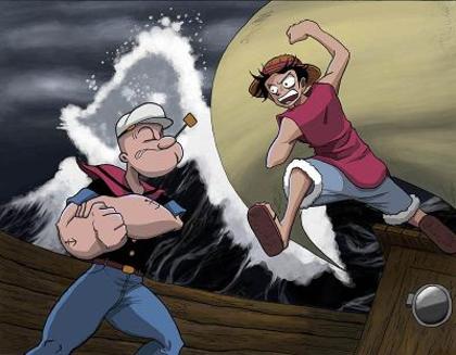 luffy-vs-popeye - Luffy vs popeye